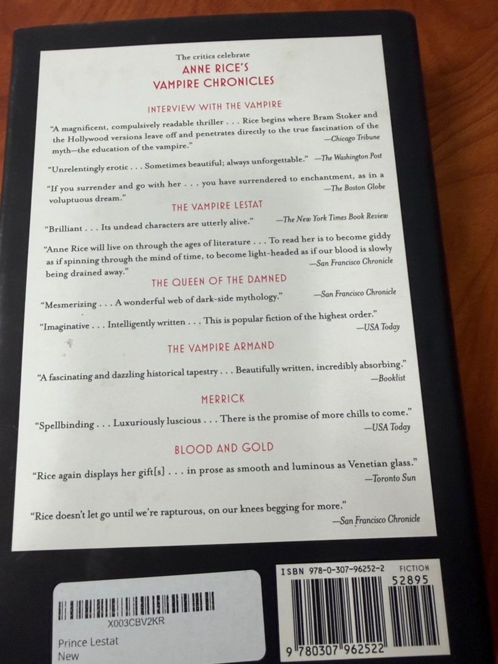 Prince Lestat by Anne Rice - Black Cover with Red Text - Picture 2 of 4